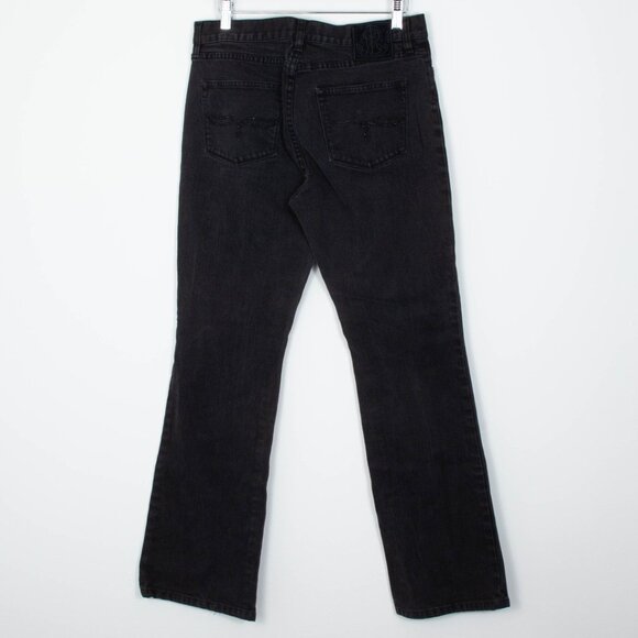Lauren Ralph Lauren Womens Black Classic Bootcut Denim Jean Size 6 Embellished - Picture 4 of 6